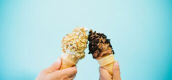Photo of two ice cream cones.