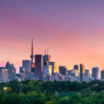 Toronto city night skyline, Ontario