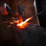 Photo illustrating concept of striking while the iron is hot.